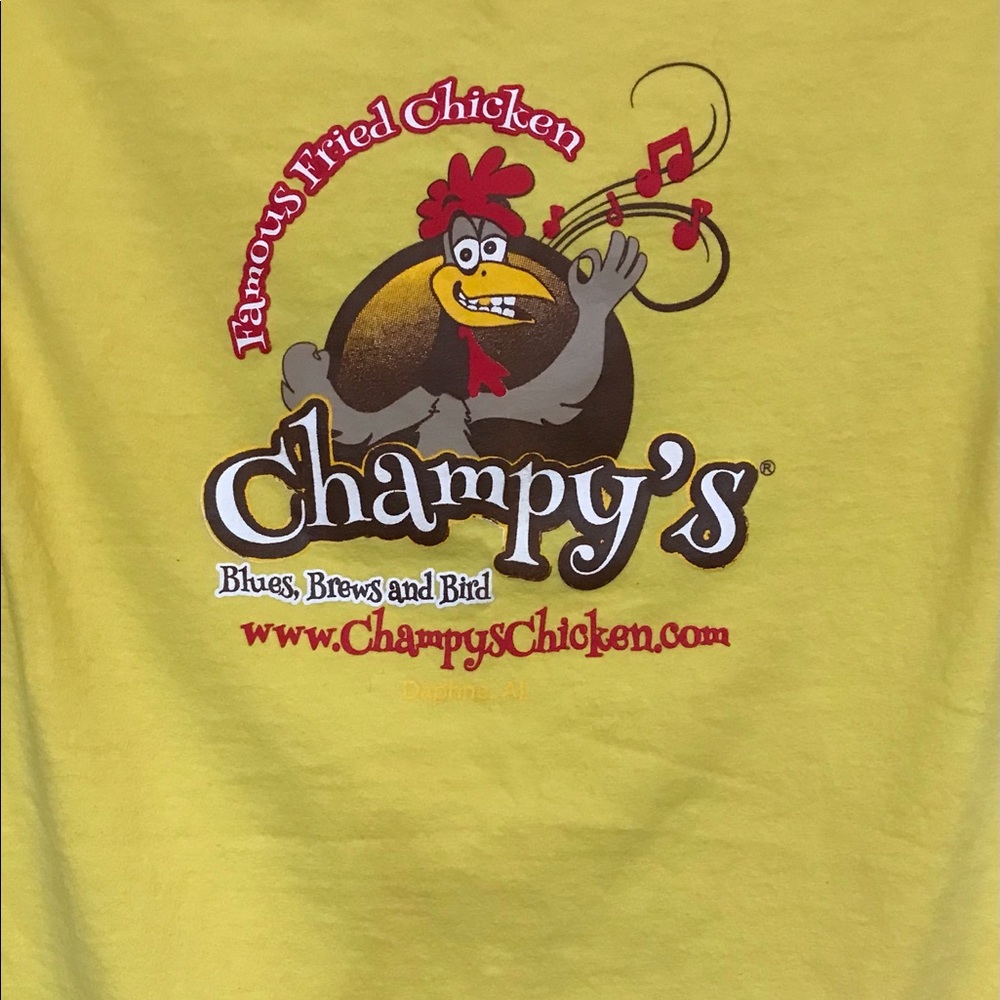 Champy's Fried Chicken Yellow T-shirt
Blues, Brews and Bird  
Small 
100% Cotton - Picture 2 of 8